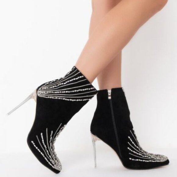 AZALEA WANG COME UP ALL NIGHT STILETTO BOOTIE IN BLACK ( BRAND NEW !!! ) - Picture 1 of 8